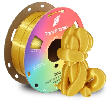 Rola si catel printat din filament Polymaker Panchroma PLA Silk Gold - Filamente3D.ro