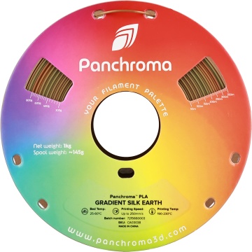 Vedere frontala rola de filament Polymaker Panchroma PLA Silk Gradient Earth 1kg - Filamente3D.ro