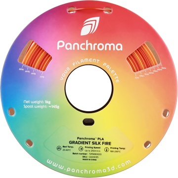 Vedere frontala rola de filament Polymaker Panchroma PLA Silk Gradient Fire 1kg - Filamente3D.ro