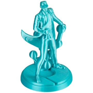 Statueta Polyman printata din filament Polymaker Panchroma PLA Silk Teal - Filamente3D.ro