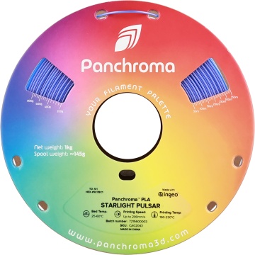 Vedere frontala rola de filament Polymaker Panchroma PLA Starlight Pulsar 1kg - Filamente3D.ro