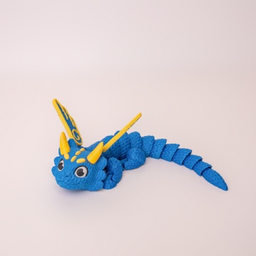 Vedere laterala dinozaur printat din filament Polymaker Panchroma Satin Blue 1kg - Filamente3D.ro