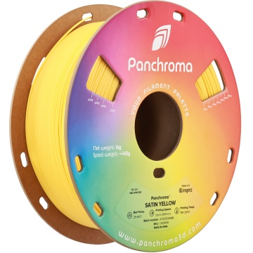 Vedere verticala rola de filament Polymaker Panchroma Satin Yellow 1kg - Filamente3D.ro
