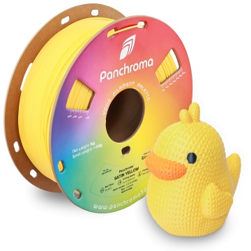 Ratusca printata si rola de filament Polymaker Panchroma Satin Yellow 1kg - Filamente3D.ro