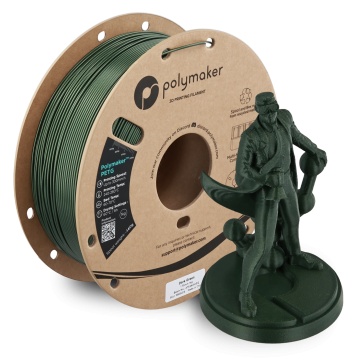 Rola si statueta Polyman printata din filament 1.75 mm Polymaker PETG Dark Green 1kg - Filamente3D.ro