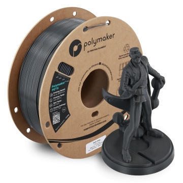 Rola si statueta Polyman printata din filament 1.75 mm Polymaker PETG Dark Grey 1kg - Filamente3D.ro