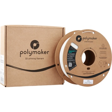 Ambalaj cutie si rola de filament 1.75 mm Polymaker PETG White 1kg - Filamente3D.ro