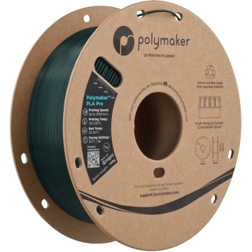 Vedere axonometrica rola de filament 1.75mm Polymaker PLA Pro - High Speed Tough PLA Blue-Green (verde) 1kg