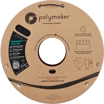 Vedere frontala rola de filament 1.75mm Polymaker PLA Pro - High Speed Tough PLA Dark Purple (violet) 1kg