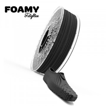 Rola Recreus si pantof sport printat din filament 1.75mm Recreus FilaFlex Foamy Black 78A ... 51A (negru) 750g - Filamente3D.ro