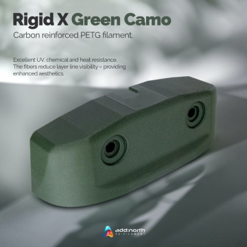 Piesa printata din filament add:north RigidX Green Camo 500g - Filamente3D.ro