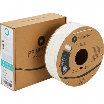 Ambalaj si rola de filament Polymaker PolyLite ABS White (alb)1kg - Filamente3D.ro
