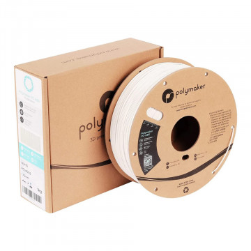 Ambalaj si rola de filament Polymaker PC-ABS White 1kg - Filamente3D.ro