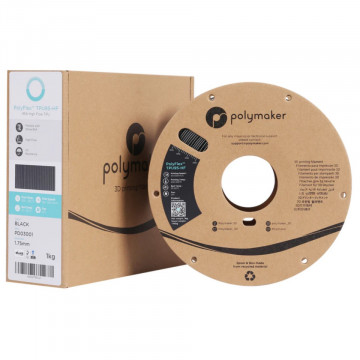 Cutie si rola de filament Polymaker PolyFlex TPU95A HF Black 1kg - Filamente3D.ro