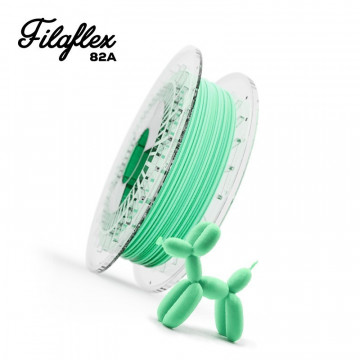 Catel printat 3D din filament Recreus FilaFlex Original 82A Aqua (turcoaz) 500g si rola si text - Filamente3D.ro