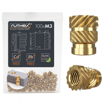 Set Ruthex de 100 buc de inserturi filetate M3x5.7