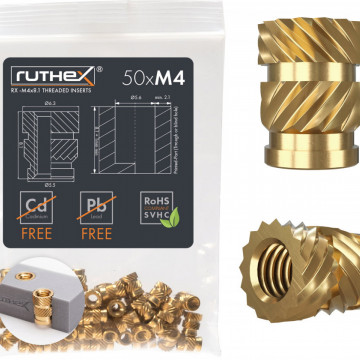 Set Ruthex de 50 buc de inserturi filetate M4x8.1