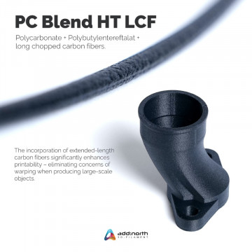 Piesa printata din filament add:north PC Blend HT LCF Black 500g - Filamente3D.ro
