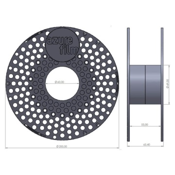 Dimensiuni rola de plastic de filament AzureFilm ASA Silver - Filamente3D.ro