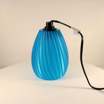 Lampa cu becul stins printata din filament PETG Transparent Blue 1kg - Filamente3D.ro