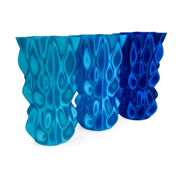 Vaze printate din filament Fiberlogy FiberSilk Blue 850g si din alte culori - Filamente3D.ro