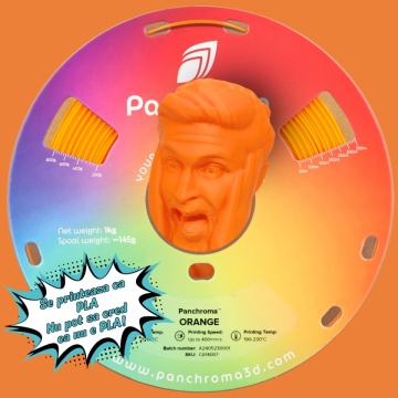 Rola si cap statueta om printata din filament 1.75 mm Polymaker Panchroma CoPE Orange 1kg - Wow! Nu pot sa cred ca nu e PLA - Filamente3D.ro