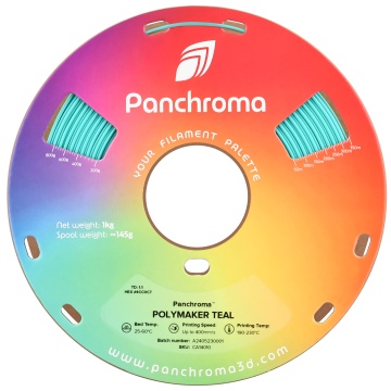 Vedere frontala rola de filament 1.75 mm Polymaker Panchroma CoPE Polymaker Teal 1kg - Filamente3D.ro