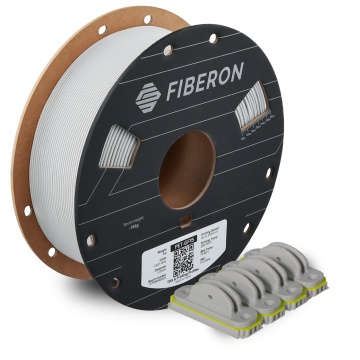 Rola si piesa printata din filament Polymaker Fiberon PET-GF15 Light Grey 1kg - Filamente3D.ro
