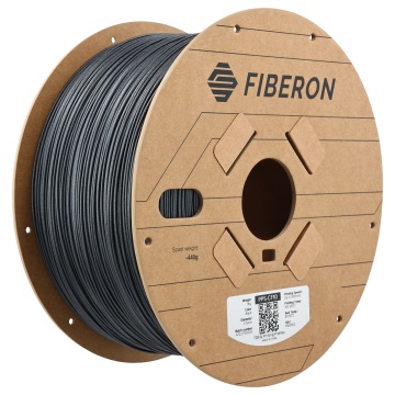 Vedere asimetrica rola de filament 1.75 mm Polymaker Fiberon PPS-CF10 (negru) 3kg - Filamente3D.ro