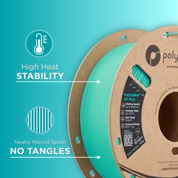 Calitatile filamentului Polymaker HT-PLA Teal - Filamente3D.ro