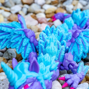 Dragon flexi printat din filament Polymaker Panchroma Celestial Blue 1kg - Filamente3D.ro