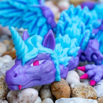 Dragon flexibil printat din filament Polymaker Panchroma Celestial Purple 1kg - Filamente3D.ro