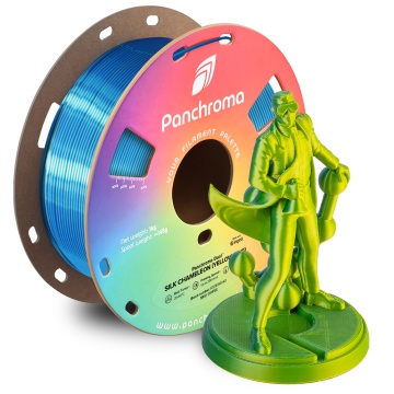 Rola si statueta Polyman printata din filament Polymaker Panchroma PLA Dual Silk Chameleon Yellow-Blue - Filamente3D.ro