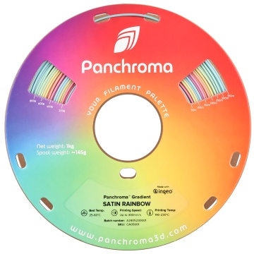 Vedere frontal rola de filament Polymaker Panchroma Satin Gradient Rainbow 1kg - Filamente3D.ro