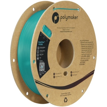 Rola verticala filament Polymaker PolyFlex TPU-95A Teal 750g - Filamente3D.ro