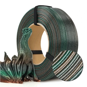 Rezerva de filament, macro filament si dragon printat din filament Rosa3D Refill PLA Galaxy Rainbow Terra 1kg - Filamente3D.ro