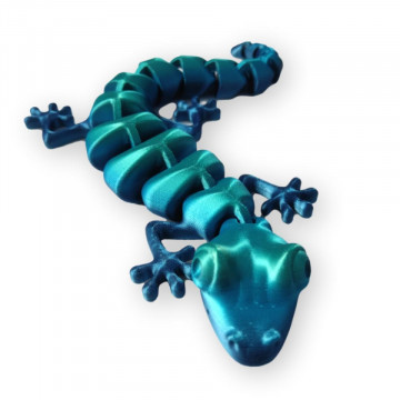 Crocodil flexibil printat din filament Rosa3D Refill PLA Rainbow Silk Ocean 1kg - Filamente3D.ro