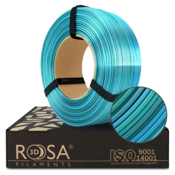 Rezerva de filament, macro si ambalaj rola de filament Rosa3D Refill PLA Rainbow Silk Ocean 1kg - Filamente3D.ro