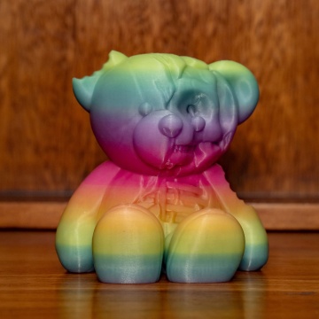 Ursulet printati 3D din filament Panchroma Gradient Luminous Rainbow - zi – un curcubeu fosforescent, straluceste in intuneric - ideal pentru imprimare precisa - 1kg - Filamente3D.ro