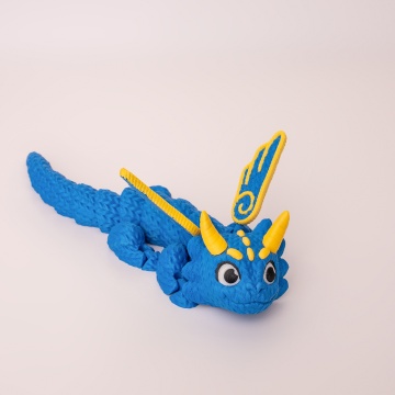 Detaliu dinozaur printat din filament Polymaker Panchroma Satin Blue 1kg - Filamente3D.ro