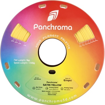 Vedere frontala rola de filament Polymaker Panchroma Satin Yellow 1kg - Filamente3D.ro