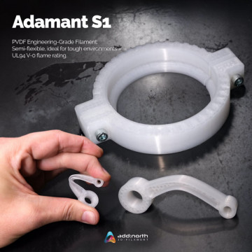 Garnitura printata din filament add:north Adamant S1 White 1kg - Filamente3D.ro