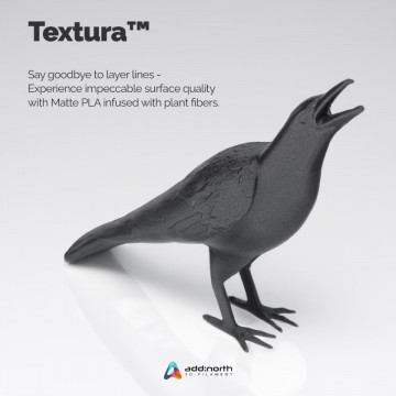 Pasare printata din filament add north Textura Matte Black 750g - Filamente3D.ro