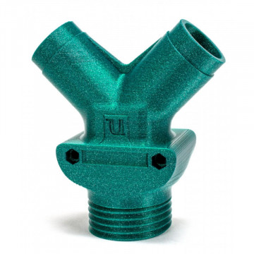 Piesa conector printata 3D din filament FormFutura Galaxy PLA - Opal Green (verde) 750g - Filamente3D.ro