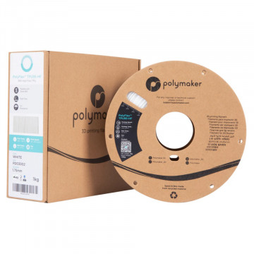 Ambalaj si rola de filament Polymaker PolyFlex TPU95A HF White 1kg - Filamente3D.ro