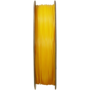 Vedere laterala rola filament Polymaker PolyFlex TPU-95A Yellow 750g - Filamente3D.ro