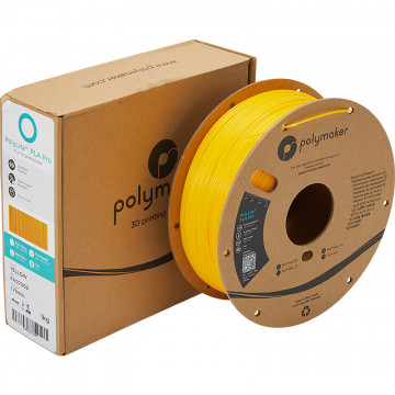 Filament Polymaker PolyLite PLA PRO Yellow (galben)1kg - ambalaj si rola - Filamente3D.ro