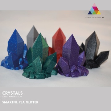 Cristale printate din filament SmartFil PLA Glitter Red (rosu) 1kg si din alte culori - Filamente3D.ro