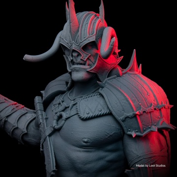 Detaliu fata miniatura printata din rasina Elegoo Standard 8K Space Grey - Filamente3D.ro