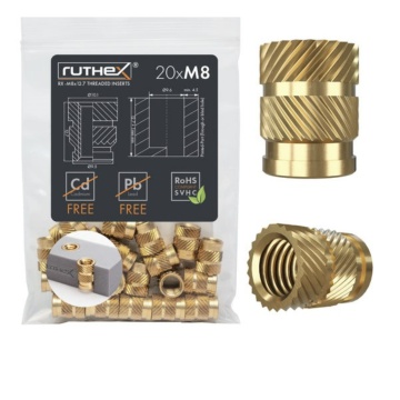 Set Ruthex de 20 buc de inserturi filetate M8x12.7
